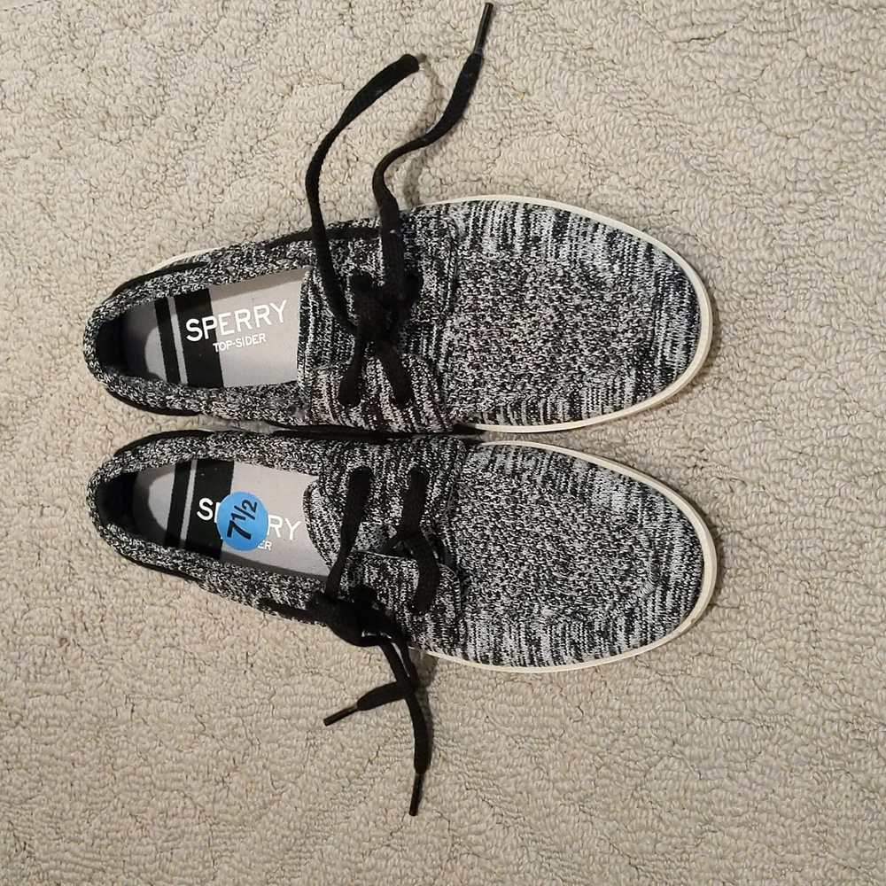 Black White Multi Colored Sperry Topsiders size 7 1/2 New